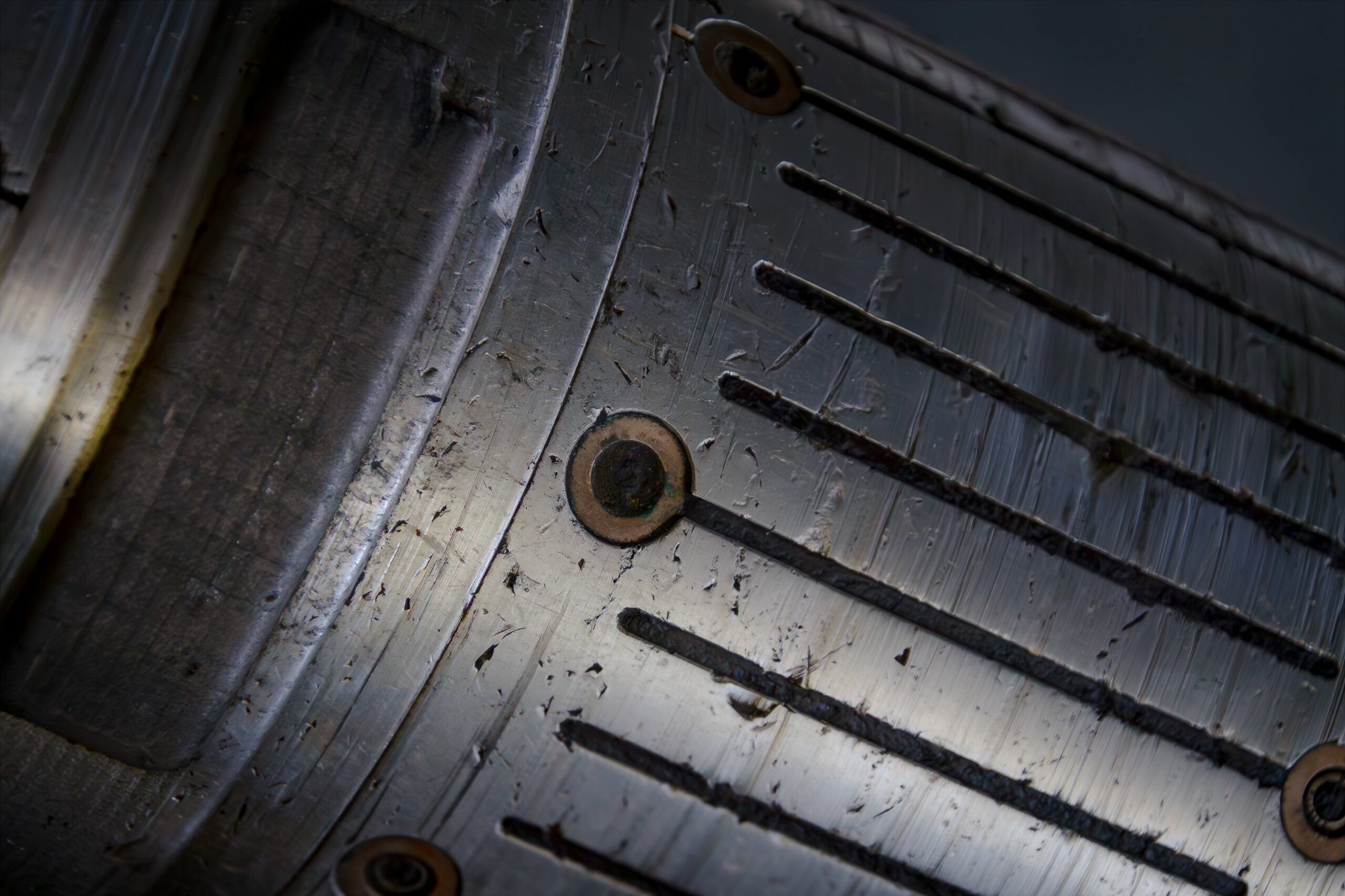 Close view of a sand control screen surface