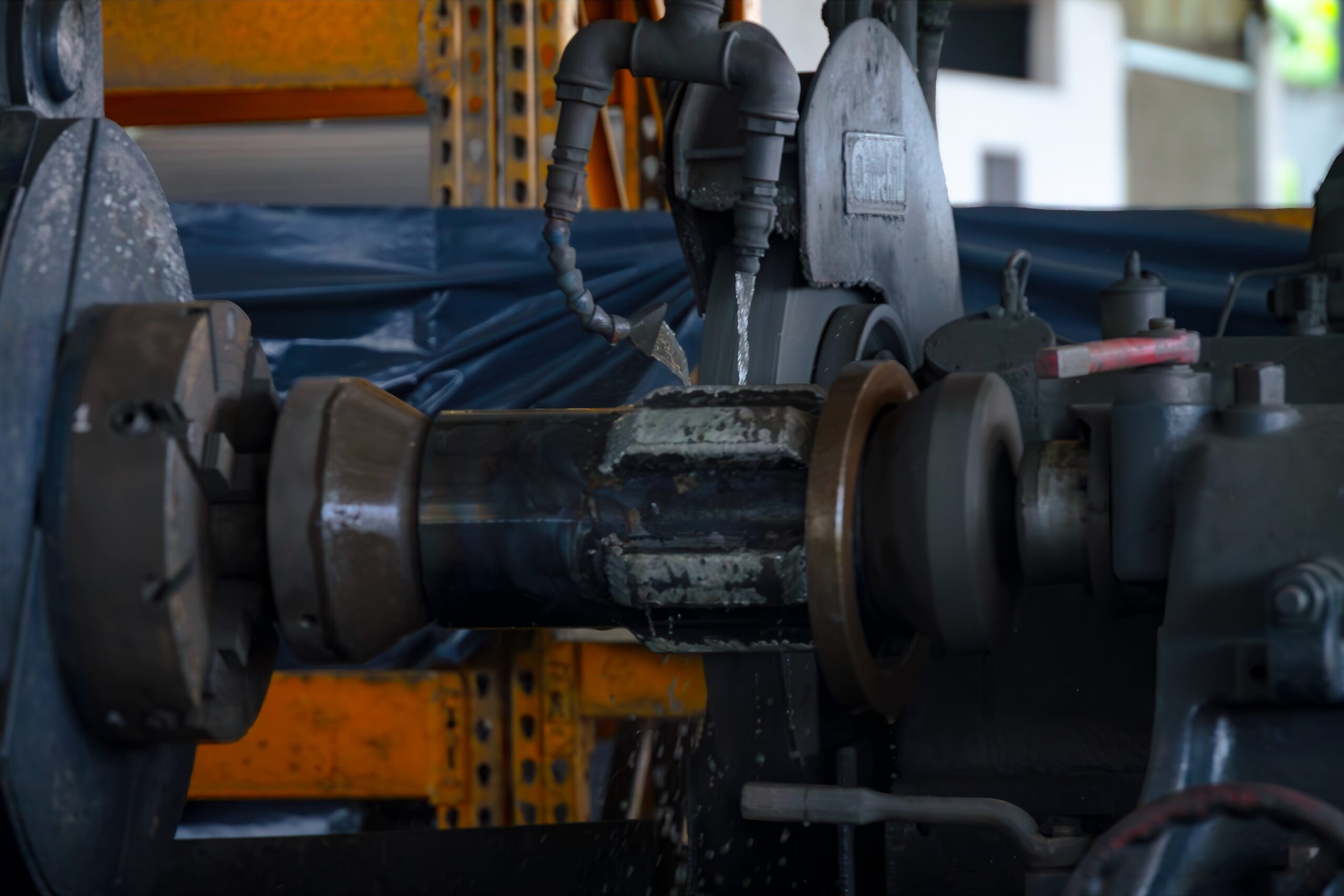 Heavy cutting equipment in the workshop